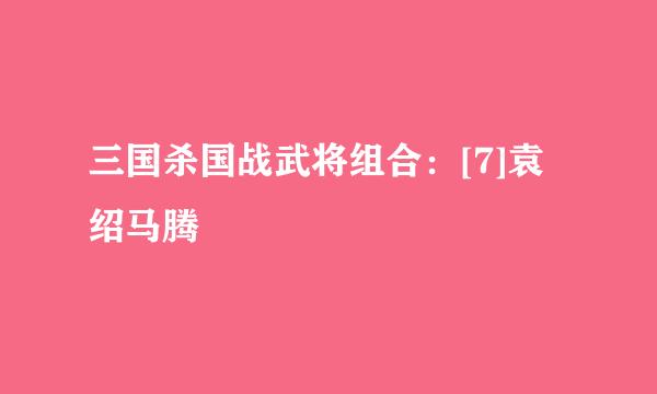 三国杀国战武将组合：[7]袁绍马腾