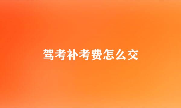 驾考补考费怎么交