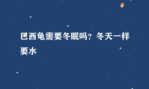 巴西龟需要冬眠吗？冬天一样要水