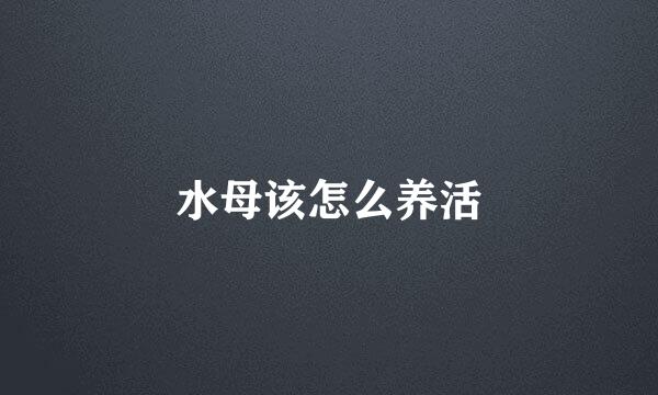 水母该怎么养活