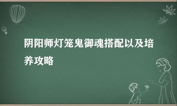 阴阳师灯笼鬼御魂搭配以及培养攻略