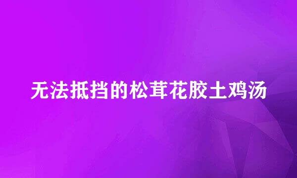 无法抵挡的松茸花胶土鸡汤