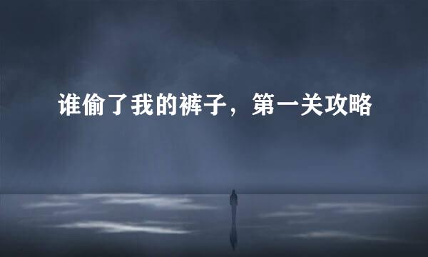 谁偷了我的裤子，第一关攻略