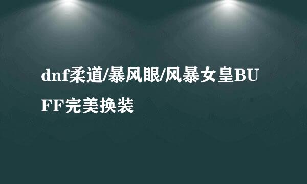 dnf柔道/暴风眼/风暴女皇BUFF完美换装