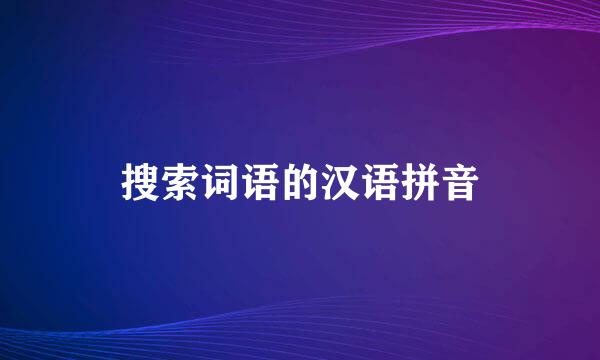 搜索词语的汉语拼音