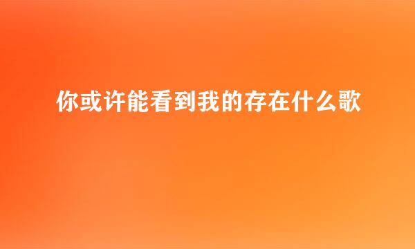 你或许能看到我的存在什么歌