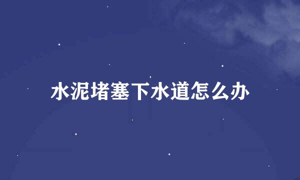 水泥堵塞下水道怎么办
