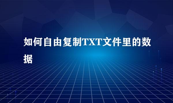 如何自由复制TXT文件里的数据