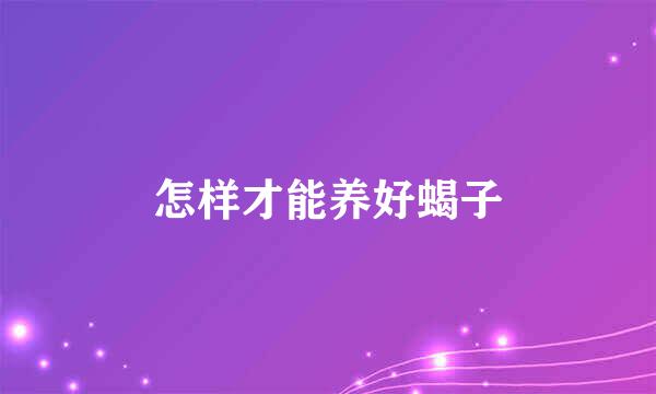 怎样才能养好蝎子
