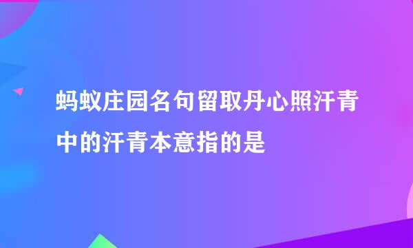蚂蚁庄园名句留取丹心照汗青中的汗青本意指的是