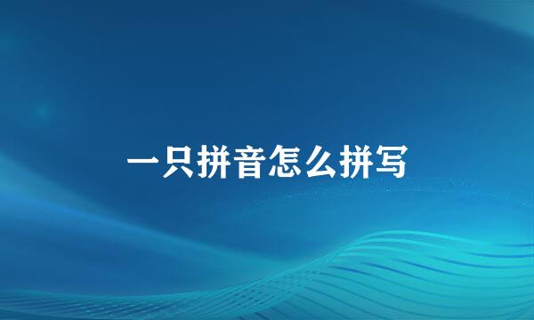 一只拼音怎么拼写