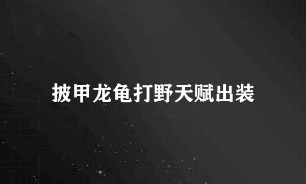 披甲龙龟打野天赋出装