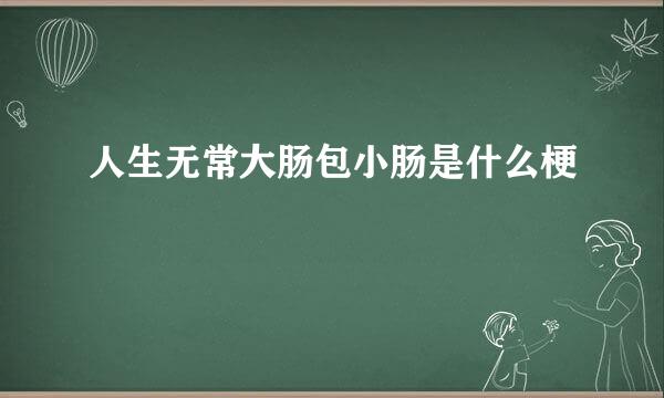人生无常大肠包小肠是什么梗
