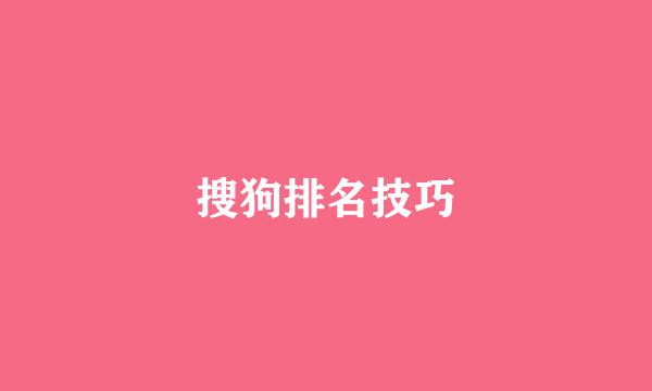 搜狗排名技巧