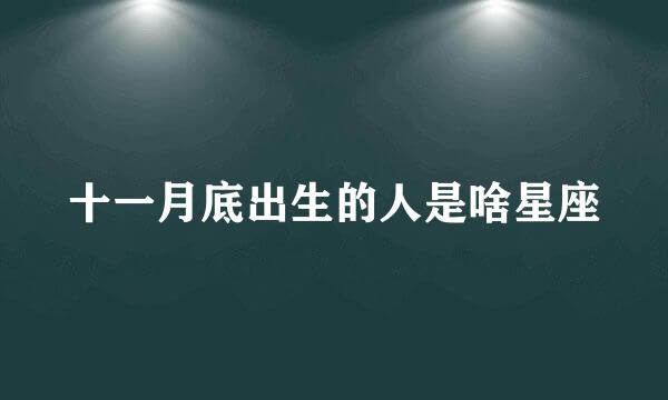 十一月底出生的人是啥星座