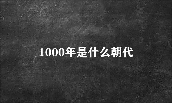 1000年是什么朝代