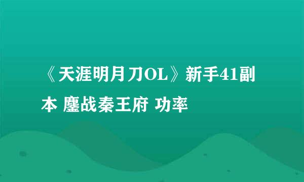 《天涯明月刀OL》新手41副本 鏖战秦王府 功率