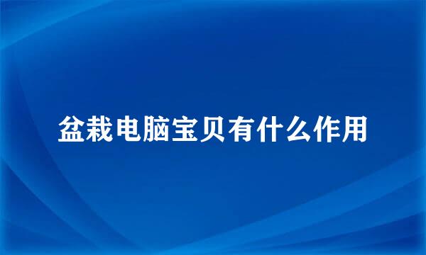 盆栽电脑宝贝有什么作用