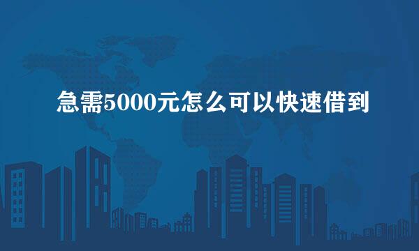 急需5000元怎么可以快速借到