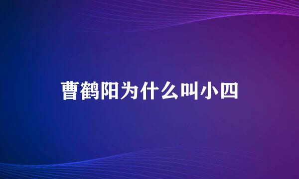 曹鹤阳为什么叫小四