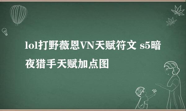 lol打野薇恩VN天赋符文 s5暗夜猎手天赋加点图
