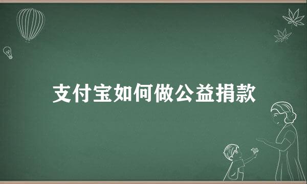 支付宝如何做公益捐款