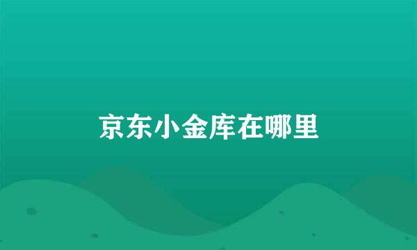 京东小金库在哪里