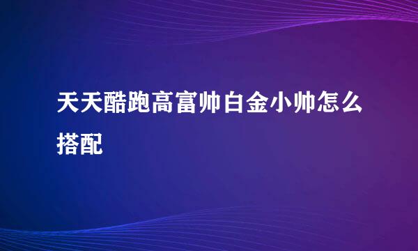 天天酷跑高富帅白金小帅怎么搭配