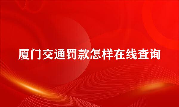 厦门交通罚款怎样在线查询