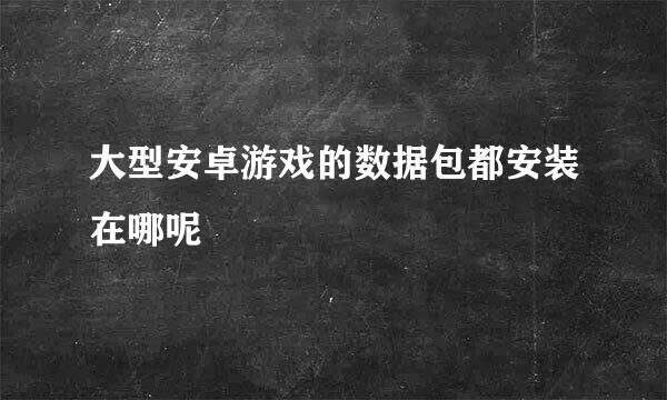 大型安卓游戏的数据包都安装在哪呢