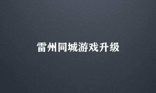 雷州同城游戏升级