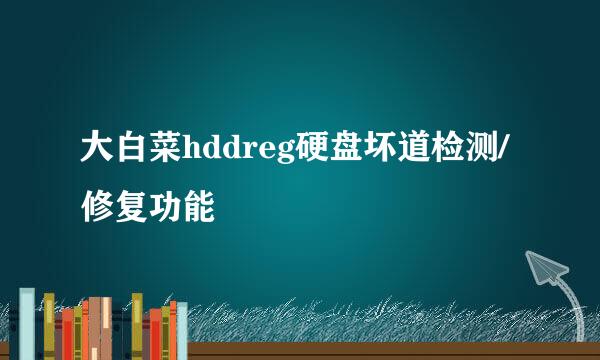 大白菜hddreg硬盘坏道检测/修复功能