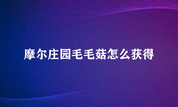 摩尔庄园毛毛菇怎么获得
