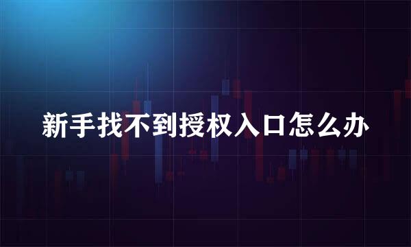 新手找不到授权入口怎么办