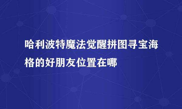 哈利波特魔法觉醒拼图寻宝海格的好朋友位置在哪