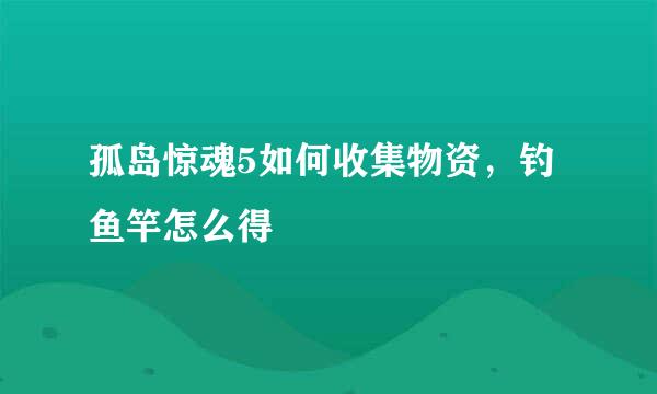 孤岛惊魂5如何收集物资，钓鱼竿怎么得
