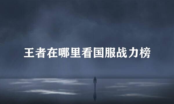 王者在哪里看国服战力榜