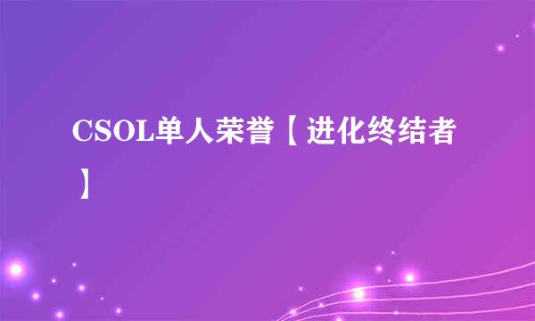 CSOL单人荣誉【进化终结者】