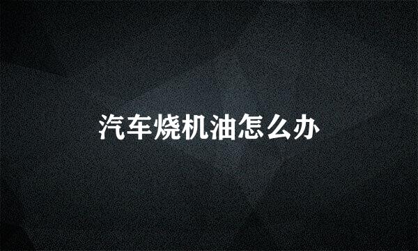 汽车烧机油怎么办