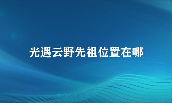 光遇云野先祖位置在哪