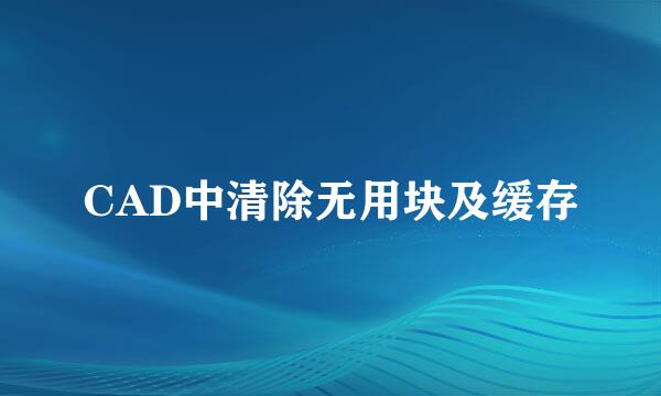 CAD中清除无用块及缓存