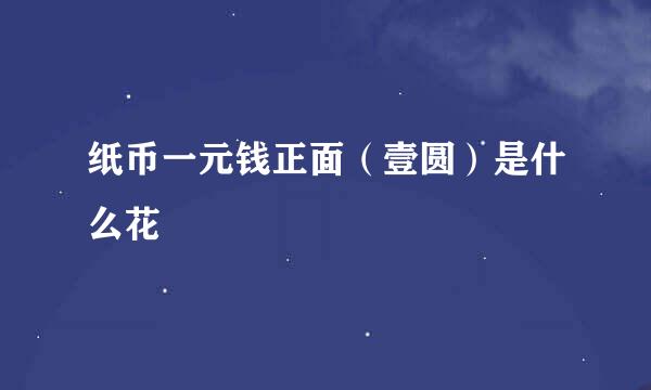 纸币一元钱正面（壹圆）是什么花