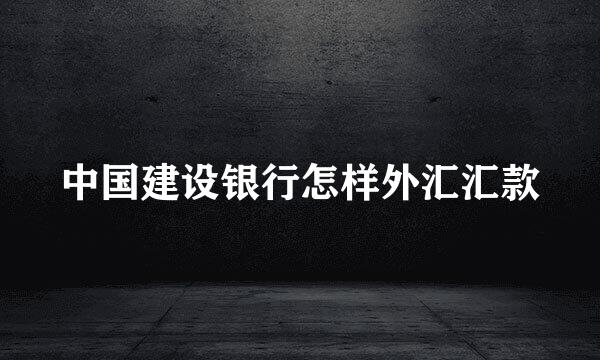 中国建设银行怎样外汇汇款