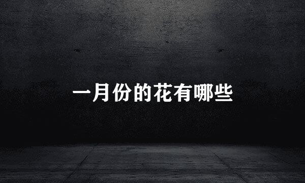 一月份的花有哪些