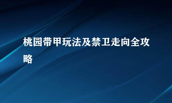 桃园带甲玩法及禁卫走向全攻略
