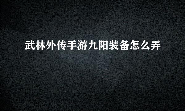 武林外传手游九阳装备怎么弄