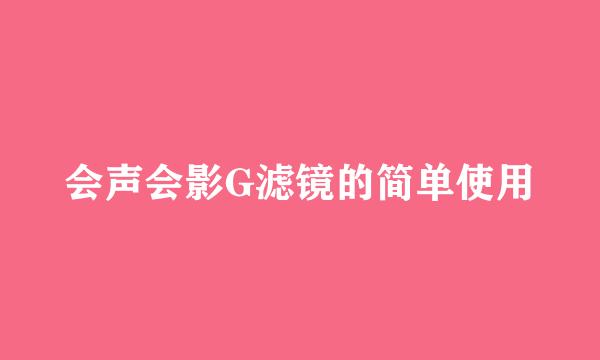 会声会影G滤镜的简单使用