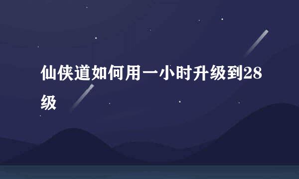 仙侠道如何用一小时升级到28级