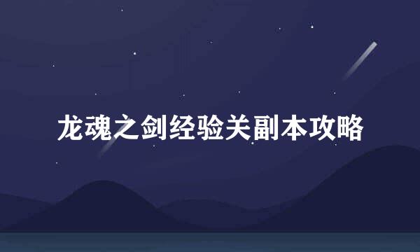 龙魂之剑经验关副本攻略