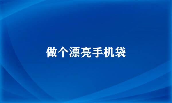 做个漂亮手机袋